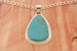 Genuine Kingman Turquoise Sterling Silver Pendant